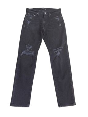 Abercrombie And Fitch Men's Skinny Stretch Black Distressed Jeans Size 29x32